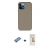 MARSİLYAN™- iPhone 12 Pro Max Kılıf Zirve Modern Özel Seri - Siyah Mat Seramik Nano Ekran Koruyucu + Shine Kamera Lens Koruma Cam - GS