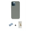 MARSİLYAN™- iPhone 12 Pro Max Kılıf Zirve Modern Özel Seri - Siyah Mat Seramik Nano Ekran Koruyucu + Shine Kamera Lens Koruma Cam - MI