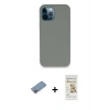 MARSİLYAN™- iPhone 12 Pro Max Kılıf Zirve Modern Özel Seri - Siyah Mat Seramik Nano Ekran Koruyucu + Shine Kamera Lens Koruma Cam - PE