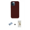 MARSİLYAN™- iPhone 12 Pro Max Kılıf Zirve Modern Özel Seri - Siyah Mat Seramik Nano Ekran Koruyucu + Shine Kamera Lens Koruma Cam - MI