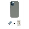 MARSİLYAN™- iPhone 12 Pro Max Kılıf Zirve Modern Özel Seri - Siyah Mat Seramik Nano Ekran Koruyucu + Shine Kamera Lens Koruma Cam - GI