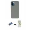 MARSİLYAN™- iPhone 12 Pro Max Kılıf Zirve Modern Özel Seri - Siyah Mat Seramik Nano Ekran Koruyucu + Shine Kamera Lens Koruma Cam - GD