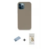 MARSİLYAN™- iPhone 12 Pro Max Kılıf Zirve Modern Özel Seri - Siyah Mat Seramik Nano Ekran Koruyucu + Shine Kamera Lens Koruma Cam - MI