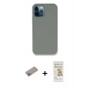 MARSİLYAN™- iPhone 12 Pro Max Kılıf Zirve Modern Özel Seri - Siyah Mat Seramik Nano Ekran Koruyucu + Shine Kamera Lens Koruma Cam - SABE