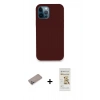 MARSİLYAN™- iPhone 12 Pro Max Kılıf Zirve Modern Özel Seri - Siyah Mat Seramik Nano Ekran Koruyucu + Shine Kamera Lens Koruma Cam - SABE