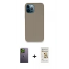 MARSİLYAN™- iPhone 12 Pro Max Kılıf Zirve Modern Özel Seri - Siyah Mat Seramik Nano Ekran Koruyucu + Neon Fosforlu Kamera Lens - YL