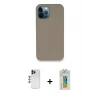 MARSİLYAN™- iPhone 12 Pro Max Kılıf Zirve Modern Özel Seri - Siyah Polymer Nano Ekran Koruyucu + Shine Kamera Lens - LT