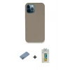 MARSİLYAN™- iPhone 12 Pro Max Kılıf Zirve Modern Özel Seri - Siyah Polymer Nano Ekran Koruyucu + Shine Kamera Lens Koruma Cam - GS
