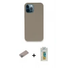 MARSİLYAN™- iPhone 12 Pro Max Kılıf Zirve Modern Özel Seri - Siyah Polymer Nano Ekran Koruyucu + Shine Kamera Lens Koruma Cam - SABE