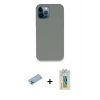 MARSİLYAN™- iPhone 12 Pro Max Kılıf Zirve Modern Özel Seri - Siyah Polymer Nano Ekran Koruyucu + Shine Kamera Lens Koruma Cam - MI