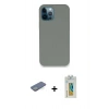 MARSİLYAN™- iPhone 12 Pro Max Kılıf Zirve Modern Özel Seri - Siyah Polymer Nano Ekran Koruyucu + Renkli Kamera Lens Koruma Cam - YL