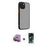 MARSİLYAN™- iPhone 13 Kılıf Ahenk Çizgi Serisi - Şeffaf 360 Full Body Arka Koruyucu + Raze Metal Kamera Lens - KI