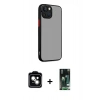 MARSİLYAN™- iPhone 13 Kılıf Ahenk Çizgi Serisi - Şeffaf 360 Full Body Arka Koruyucu + PVD Metal Kamera Lens - NLGY