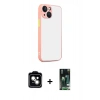 MARSİLYAN™- iPhone 13 Kılıf Ahenk Çizgi Serisi - Şeffaf 360 Full Body Arka Koruyucu + PVD Metal Kamera Lens - NLGY