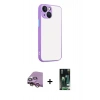 MARSİLYAN™- iPhone 13 Kılıf Ahenk Çizgi Serisi - Şeffaf 360 Full Body Arka Koruyucu + Raze Metal Kamera Lens - PE