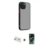 MARSİLYAN™- iPhone 13 Kılıf Ahenk Çizgi Serisi - Şeffaf 360 Full Body Arka Koruyucu + Rainbow Kamera Lens Koruma Cam - REGD