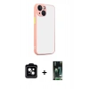 MARSİLYAN™- iPhone 13 Kılıf Ahenk Çizgi Serisi - Şeffaf 360 Full Body Arka Koruyucu + PVD Metal Kamera Lens - SH