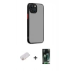 MARSİLYAN™- iPhone 13 Kılıf Ahenk Çizgi Serisi - Şeffaf 360 Full Body Arka Koruyucu + Renkli Kamera Lens Koruma Cam - TU