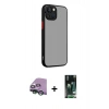 MARSİLYAN™- iPhone 13 Kılıf Ahenk Çizgi Serisi - Şeffaf 360 Full Body Arka Koruyucu + Raze Metal Kamera Lens - YL
