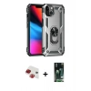 MARSİLYAN™- iPhone 13 Kılıf Ahenk Klasik Koleksiyonu - Şeffaf 360 Full Body Arka Koruyucu + Kırmızı Pers Alüminyum Kamera Lens