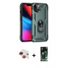 MARSİLYAN™- iPhone 13 Kılıf Ahenk Klasik Koleksiyonu - Şeffaf 360 Full Body Arka Koruyucu + Kırmızı Pers Alüminyum Kamera Lens