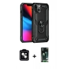 MARSİLYAN™- iPhone 13 Kılıf Ahenk Klasik Koleksiyonu - Şeffaf 360 Full Body Arka Koruyucu + PVD Metal Kamera Lens - NLGY