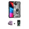 MARSİLYAN™- iPhone 13 Kılıf Ahenk Klasik Koleksiyonu - Şeffaf 360 Full Body Arka Koruyucu + Raze Metal Kamera Lens - PE
