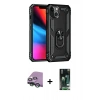 MARSİLYAN™- iPhone 13 Kılıf Ahenk Klasik Koleksiyonu - Şeffaf 360 Full Body Arka Koruyucu + Raze Metal Kamera Lens - YL