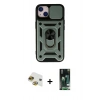 MARSİLYAN™- iPhone 13 Kılıf Ahenk Klasik - Şeffaf 360 Full Body Arka Koruyucu + Pers Alüminyum Kamera Lens - GI