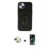 MARSİLYAN™- iPhone 13 Kılıf Ahenk Klasik - Şeffaf 360 Full Body Arka Koruyucu + Pers Alüminyum Kamera Lens - GI
