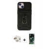 MARSİLYAN™- iPhone 13 Kılıf Ahenk Klasik - Şeffaf 360 Full Body Arka Koruyucu + Pers Alüminyum Kamera Lens - GD