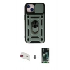 MARSİLYAN™- iPhone 13 Kılıf Ahenk Klasik - Şeffaf 360 Full Body Arka Koruyucu + Rainbow Kamera Lens Koruma Cam - KI