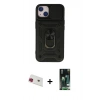 MARSİLYAN™- iPhone 13 Kılıf Ahenk Klasik - Şeffaf 360 Full Body Arka Koruyucu + Rainbow Kamera Lens Koruma Cam - KI