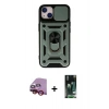 MARSİLYAN™- iPhone 13 Kılıf Ahenk Klasik - Şeffaf 360 Full Body Arka Koruyucu + Raze Metal Kamera Lens - KI