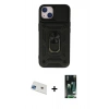 MARSİLYAN™- iPhone 13 Kılıf Ahenk Klasik - Şeffaf 360 Full Body Arka Koruyucu + Mavi Rainbow Kamera Lens Koruma Cam