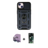 MARSİLYAN™- iPhone 13 Kılıf Ahenk Klasik - Şeffaf 360 Full Body Arka Koruyucu + Raze Metal Kamera Lens - MI