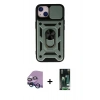 MARSİLYAN™- iPhone 13 Kılıf Ahenk Klasik - Şeffaf 360 Full Body Arka Koruyucu + Raze Metal Kamera Lens - MI