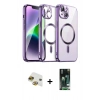 MARSİLYAN™- iPhone 13 Kılıf Nova Işık Özel Seri - Şeffaf 360 Full Body Arka Koruyucu + Pers Alüminyum Kamera Lens - GI