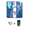 MARSİLYAN™- iPhone 13 Kılıf Nova Işık Özel Seri - Şeffaf 360 Full Body Arka Koruyucu + Pers Alüminyum Kamera Lens - GI