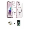 MARSİLYAN™- iPhone 13 Kılıf Nova Işık Özel Seri - Şeffaf 360 Full Body Arka Koruyucu + Pers Alüminyum Kamera Lens - GI