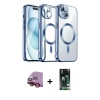 MARSİLYAN™- iPhone 13 Kılıf Nova Işık Özel Seri - Şeffaf 360 Full Body Arka Koruyucu + Raze Metal Kamera Lens - KI