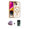 MARSİLYAN™- iPhone 13 Kılıf Nova Işık Özel Seri - Şeffaf 360 Full Body Arka Koruyucu + Raze Metal Kamera Lens - KI