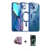 MARSİLYAN™- iPhone 13 Kılıf Nova Işık Özel Seri - Şeffaf 360 Full Body Arka Koruyucu + Raze Metal Kamera Lens - KI