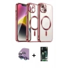 MARSİLYAN™- iPhone 13 Kılıf Nova Işık Özel Seri - Şeffaf 360 Full Body Arka Koruyucu + Raze Metal Kamera Lens - MI