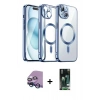 MARSİLYAN™- iPhone 13 Kılıf Nova Işık Özel Seri - Şeffaf 360 Full Body Arka Koruyucu + Raze Metal Kamera Lens - MI