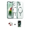 MARSİLYAN™- iPhone 13 Kılıf Nova Işık Özel Seri - Şeffaf 360 Full Body Arka Koruyucu + Pers Alüminyum Kamera Lens - KI