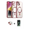 MARSİLYAN™- iPhone 13 Kılıf Nova Işık Özel Seri - Şeffaf 360 Full Body Arka Koruyucu + Pers Alüminyum Kamera Lens - KI