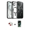MARSİLYAN™- iPhone 13 Kılıf Nova Işık Özel Seri - Şeffaf 360 Full Body Arka Koruyucu + Pers Alüminyum Kamera Lens - KI