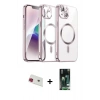 MARSİLYAN™- iPhone 13 Kılıf Nova Işık Özel Seri - Şeffaf 360 Full Body Arka Koruyucu + Rainbow Kamera Lens Koruma Cam - KI