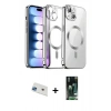 MARSİLYAN™- iPhone 13 Kılıf Nova Işık Özel Seri - Şeffaf 360 Full Body Arka Koruyucu + Rainbow Kamera Lens Koruma Cam - MI